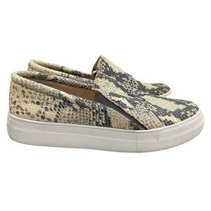 Vince Camuto 9 Leather Snake Print Slip On Platform Sneakers